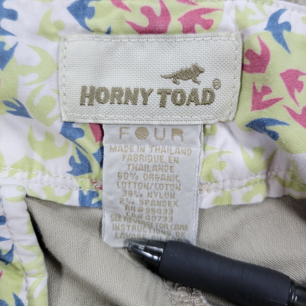 Horny Toad Shorts‎ Womens 4 Tan Outdoor Hiking Organic Pockets Beach 4" Inseam - Picture 3 of 8